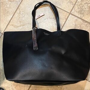 NWT Victoria’s Secret Large Black Tote with Rainbow Tassel